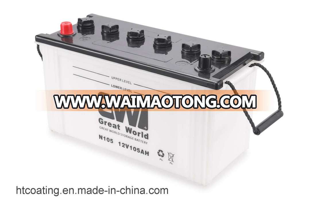 N100 100ah Rechargeable Dry Charged Lead Acid Battery