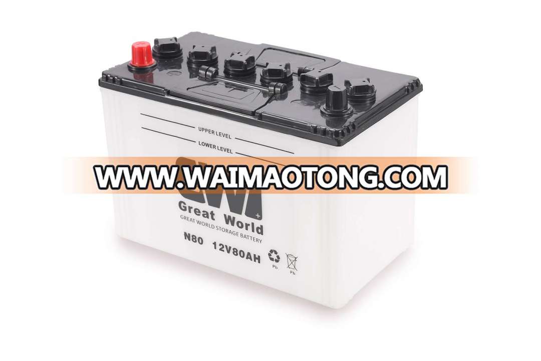 Rechargeable Gw Power Brand N80 Automotive Battery